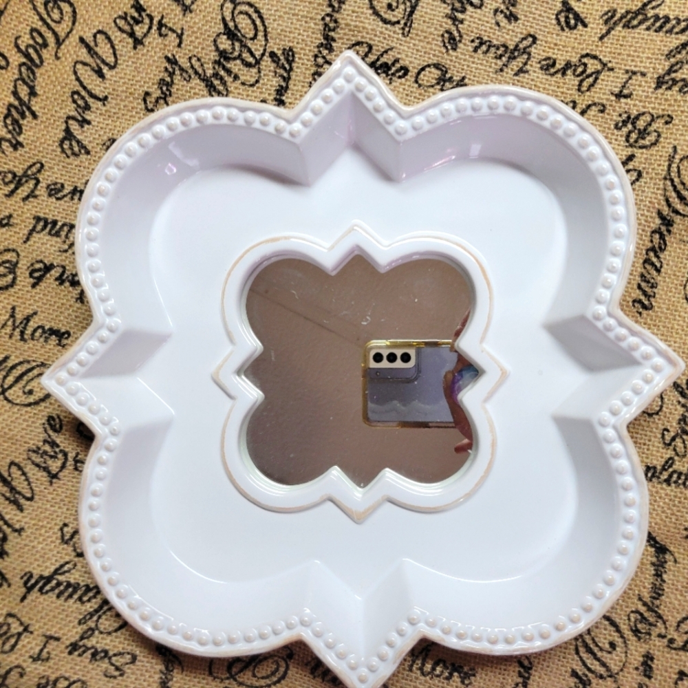 Vintage Partylite White ceramic Decorative Mirror Tray